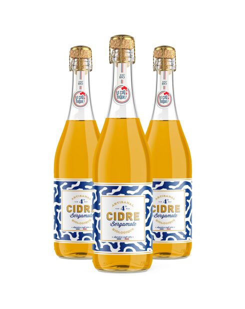 1 Lot de 3 Cidres à la Bergamote Bio Le Coq Toqué ! 4% 3x75cl
