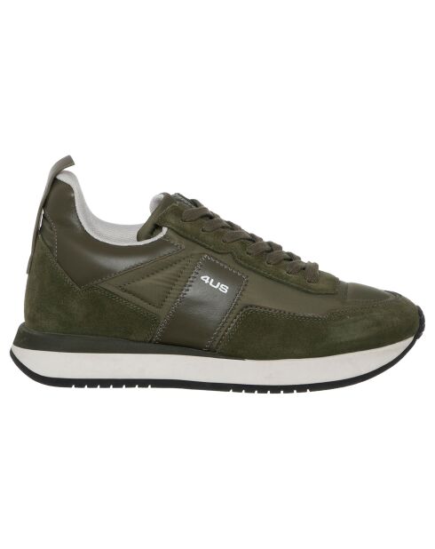 Baskets en Cuir Sean olive