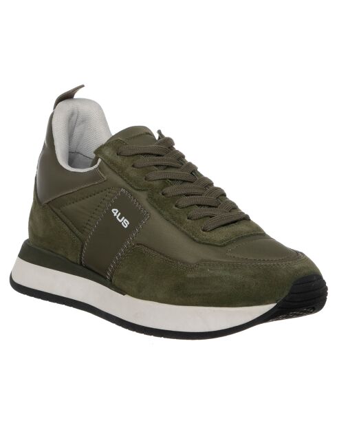 Baskets en Cuir Sean olive