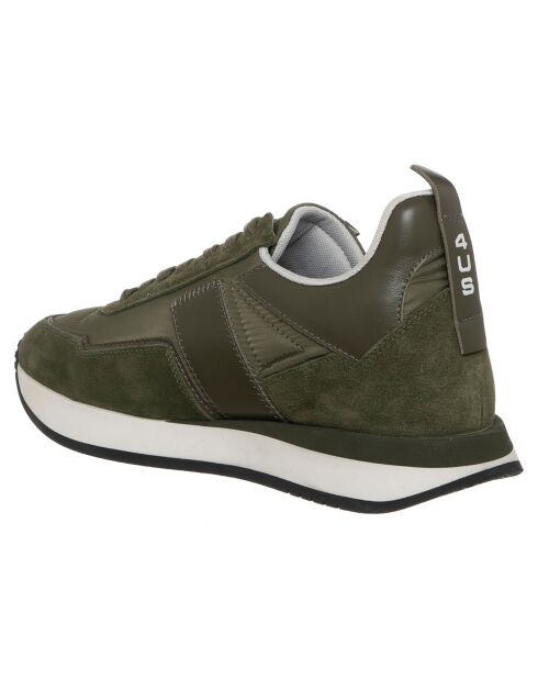 Baskets en Cuir Sean olive