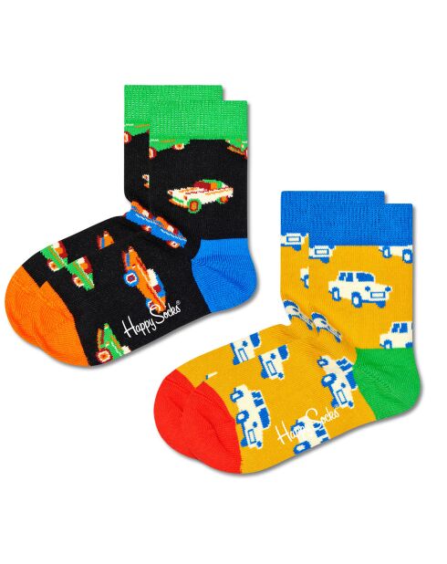 2 Paires de Chaussettes Voitures multicolores