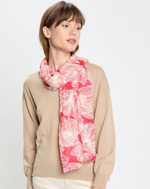 Foulard Norah corail - 70x180 cm