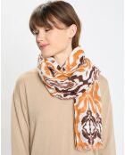 Foulard en Lin & Coton Kaia marron foncé - 70x180 cm