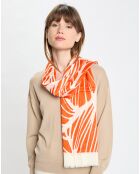 Foulard Claire imprimé tropical orange - 70x180 cm