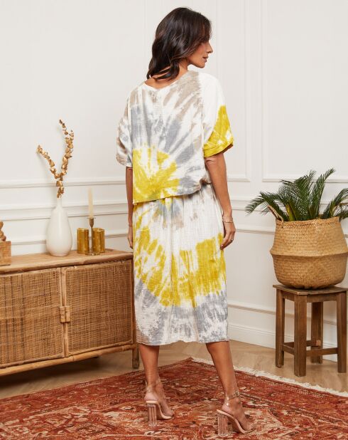 Robe Ceteen imprimé/ moutarde
