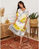 Robe Ceteen imprimé/ moutarde