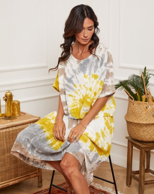 Robe Ceteen imprimé/ moutarde