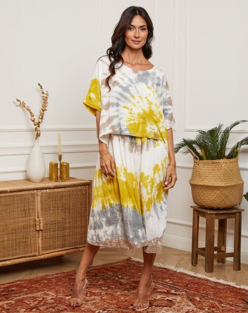 Robe Ceteen imprimé/ moutarde