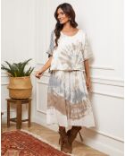 Robe Ceteen imprimé/taupe