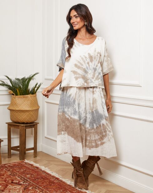 Robe Ceteen imprimé/taupe