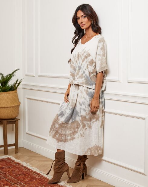 Robe Ceteen imprimé/taupe