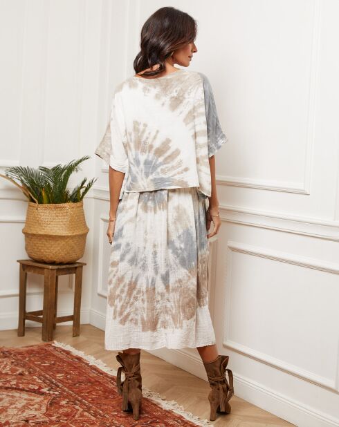 Robe Ceteen imprimé/taupe