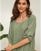 Robe 100% Lin Elvira kaki