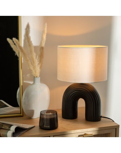 Lampe à poser Eidel noir/blanc - L.27xP.27xH.40.5 cm