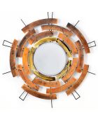 Miroir design modernes Flux Magnétique orange - 92x92 cm