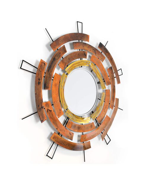 Miroir design modernes Flux Magnétique orange - 92x92 cm