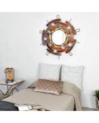 Miroir design modernes Flux Magnétique orange - 92x92 cm