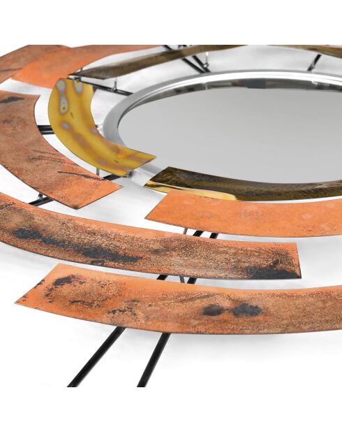Miroir design modernes Flux Magnétique orange - 92x92 cm