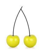 Sculpture en résine Cerises Doubles petit jaune - 43x29x11 cm