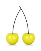 Sculpture en résine Cerises Doubles petit jaune - 43x29x11 cm