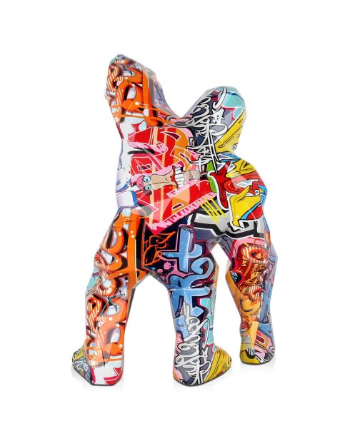 Sculpture en résine King Kong Furieux multicolore - 30x20x18 cm