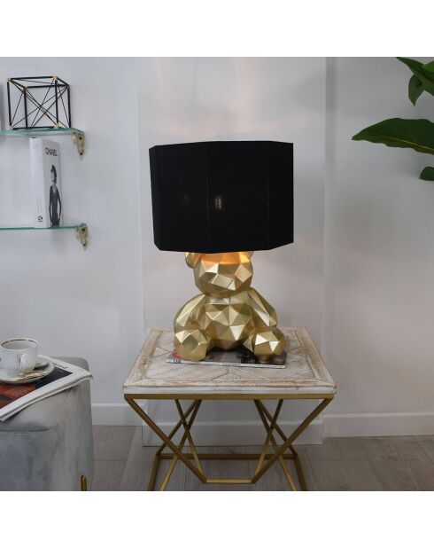 Lampe Ourson à Facettes dorée - 53x32x32 cm