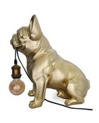 Lampe Bouledogue Français assis dorée - 40x23x41 cm