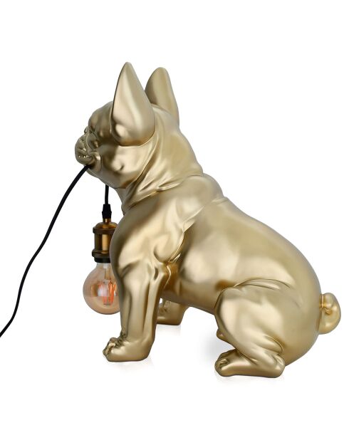 Lampe Bouledogue Français assis dorée - 40x23x41 cm