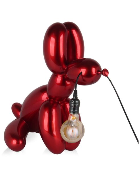 Lampe Chien Ballon Assis rouge - 46x31x50 cm
