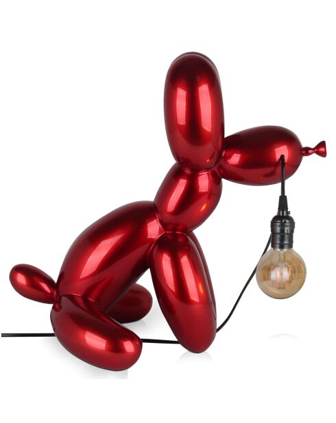 Lampe Chien Ballon Assis rouge - 46x31x50 cm
