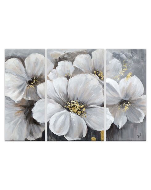 Peinture Pivoines grise - 80x120 cm