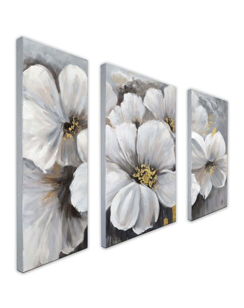 Peinture Pivoines grise - 80x120 cm