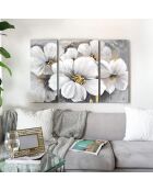 Peinture Pivoines grise - 80x120 cm