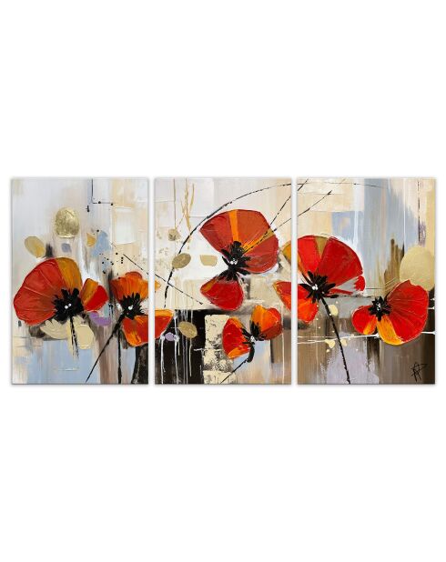 Peinture Coquelicots rouge - 150x75 cm