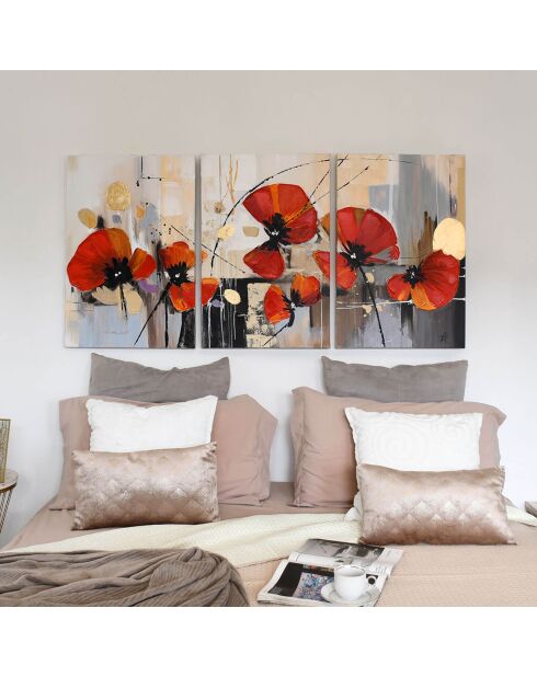 Peinture Coquelicots rouge - 150x75 cm