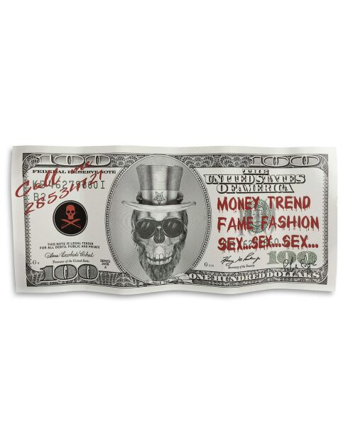 Tableau Dollar Oncle Tom Tête de Mort gris - 40x93 cm
