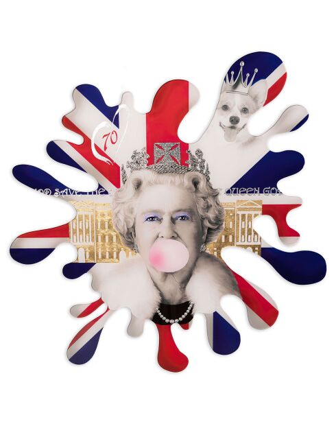 Tableau Jubilé d'Elizabeth II multicolore - 80x80 cm