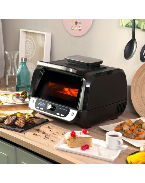 Friteuse sans huile avec grill et accessoires Air Fryer Fryinn 12-in-1 noir/acier - 6L 3400W