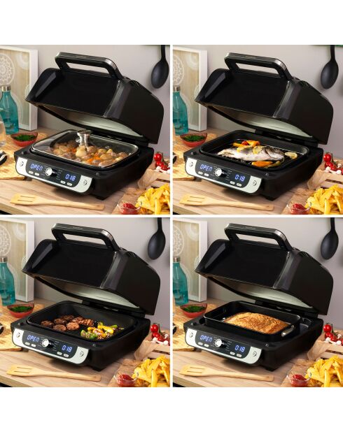 Friteuse sans huile avec grill et accessoires Air Fryer Fryinn 12-in-1 noir/acier - 6L 3400W