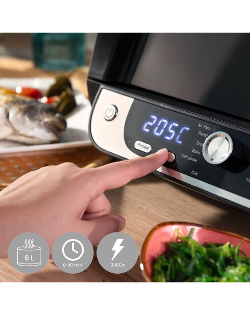 Friteuse sans huile avec grill et accessoires Air Fryer Fryinn 12-in-1 noir/acier - 6L 3400W