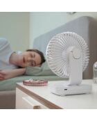 Ventilateur de bureau rechargeable Fanrec blanc - 13.3W