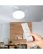 Ventilateur de plafond avec lumière LED et 4 pales rétractables Blalefan blanc/transparent - 72W