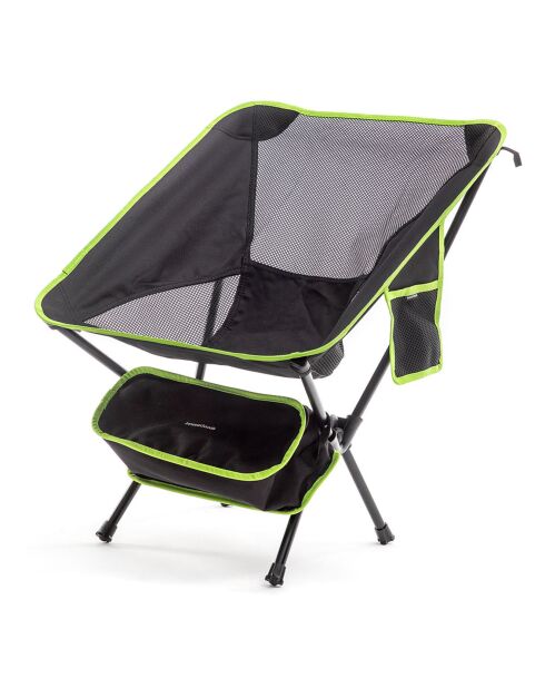 Silla de camping plegable Folstul negro/verde - 58x64x52,5 cm