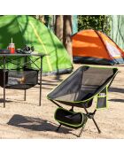 Chaise de camping pliante Folstul noir/vert - 58x64x52.5 cm