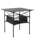 Table de camping pliante avec panier et housse Folble noire - 70x70x69 cm