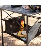 Table de camping pliante avec panier et housse Folble noire - 70x70x69 cm