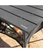 Table de camping pliante avec panier et housse Folble noire - 70x70x69 cm