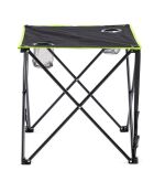 Table de camping pliable en tissu avec housse Cafolby noir/vert - 48x48x48 cm