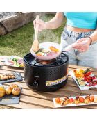 Barbecue charbon de bois sans fumée portable CleanQ noir - 28.5x18x28.5 cm