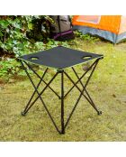 Table de camping pliable en tissu avec housse Cafolby noir/vert - 48x48x48 cm